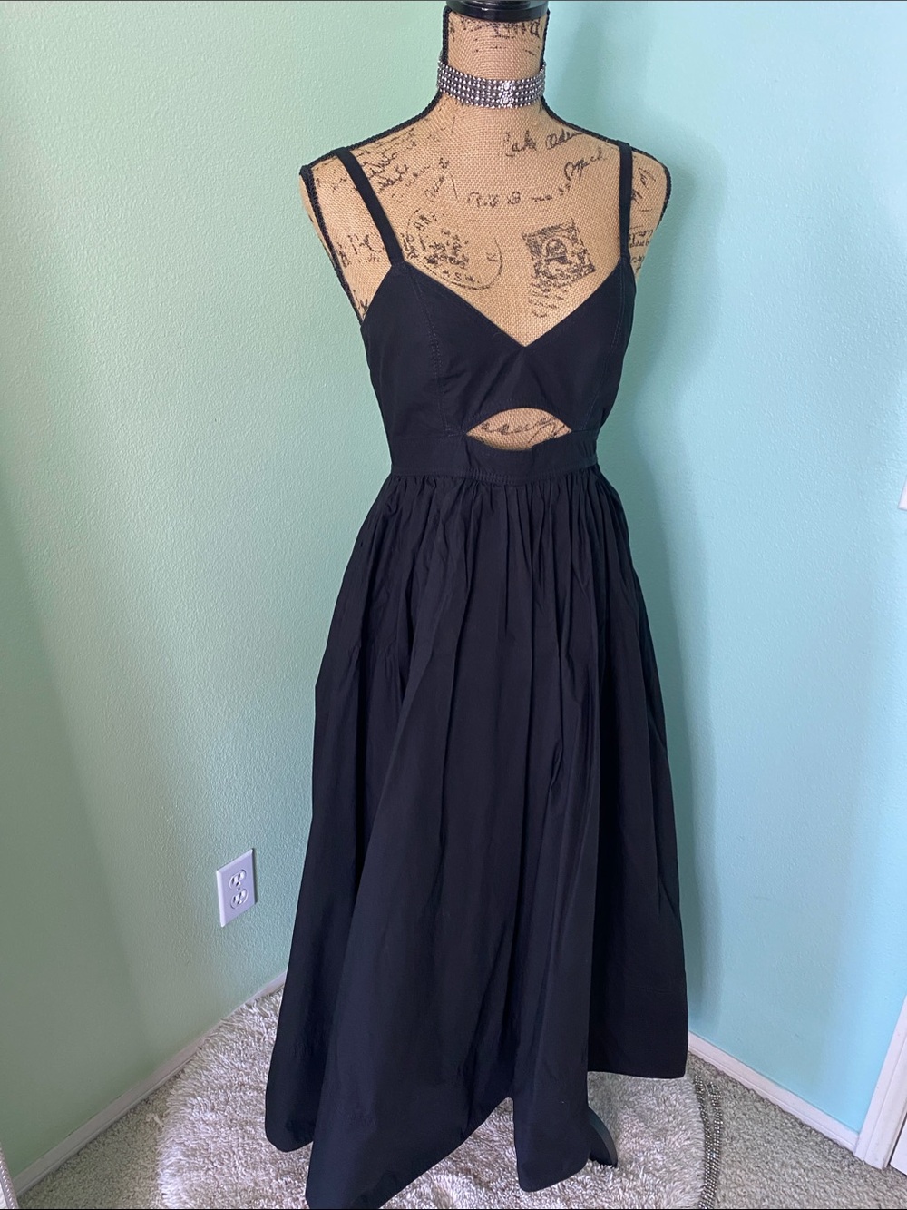 Black Cutout Midi Dress